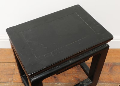 Lot 213 - A Chinese black lacquer stool