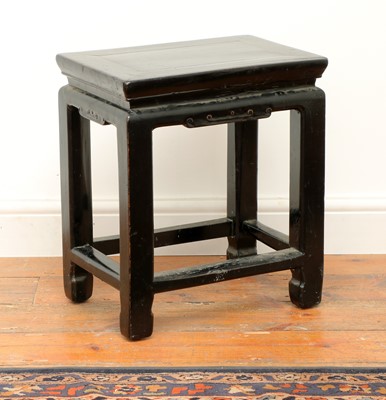 Lot 213 - A Chinese black lacquer stool