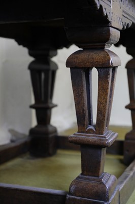 Lot 218 - A Jacobean style oak refectory table
