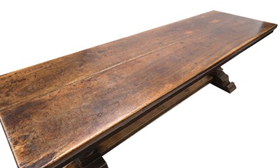 Lot 226 - A Continental walnut refectory table