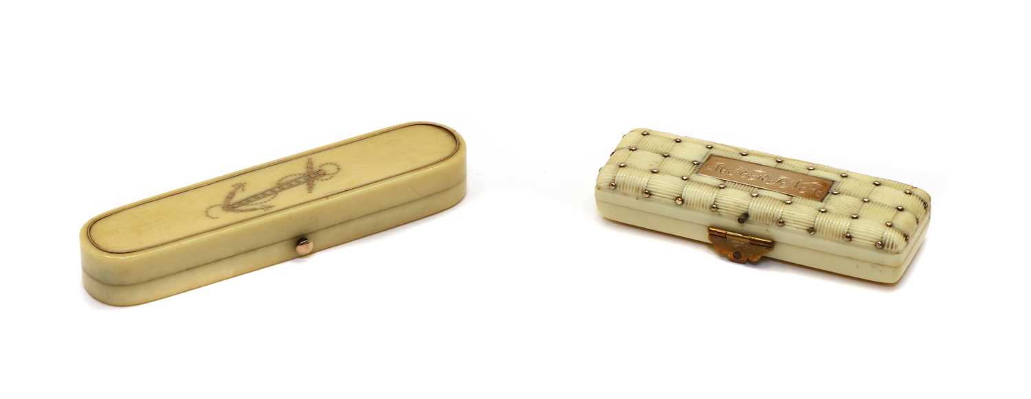 Lot 75 - An ivory toothpick case