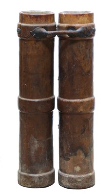 Lot 229 - A pair of leather cordite cases
