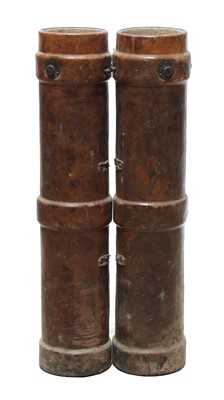 Lot 229 - A pair of leather cordite cases