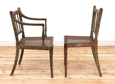 Lot 181 - Two Regency painted chairs