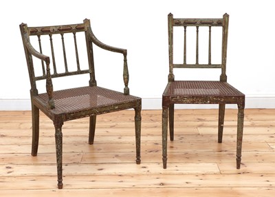 Lot 181 - Two Regency painted chairs