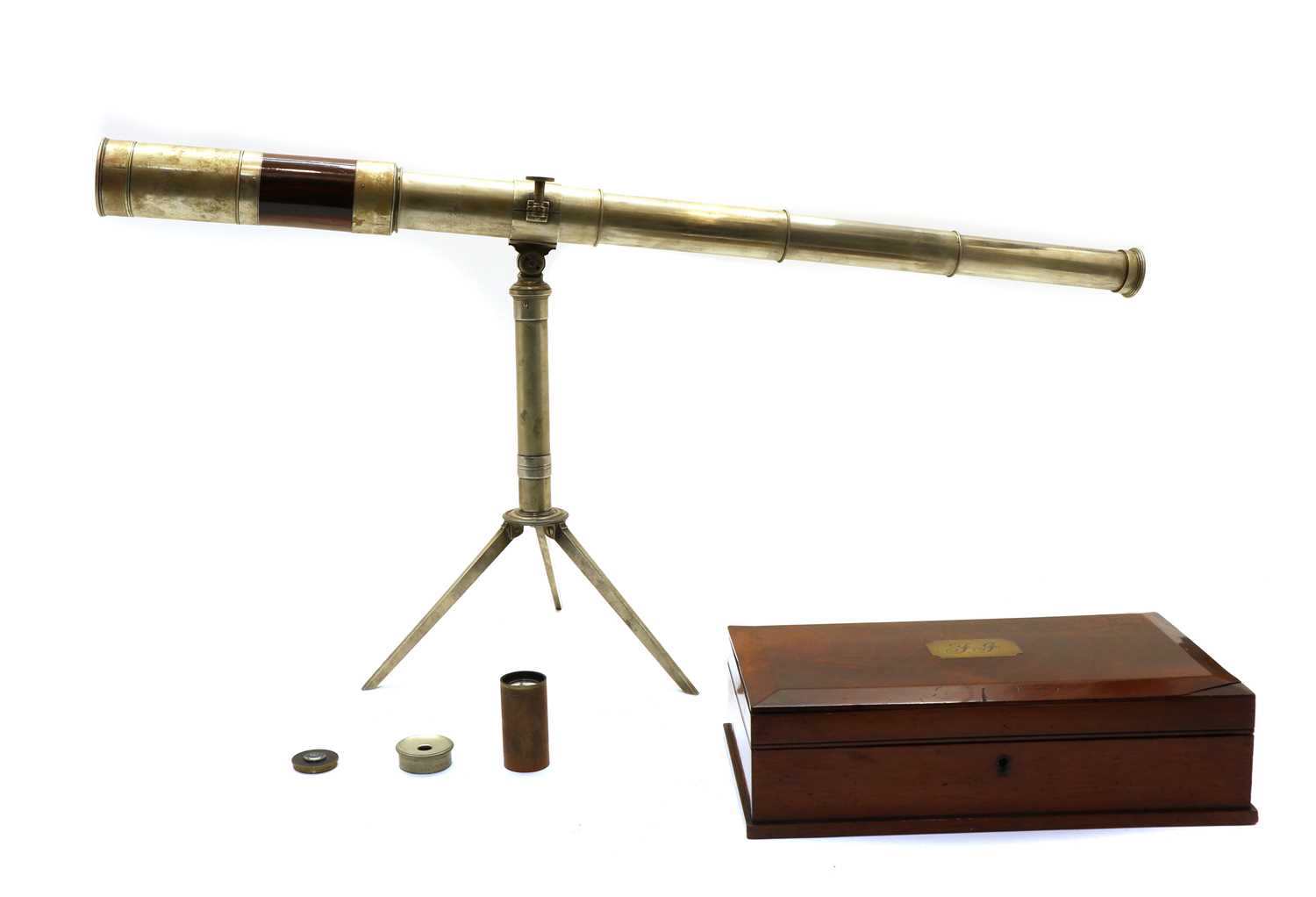 Lot 54 - A 19th century tripod telescope
