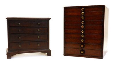 Lot 48 - A mahogany table top collector's cabinet of 10 drawers