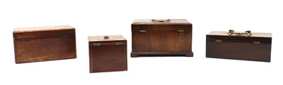 Lot 165 - Four 19th century boxes, woods include mahogany
