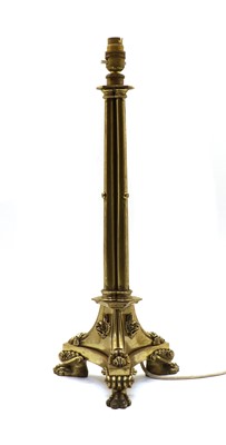 Lot 248 - A brass cluster column electric table lamp