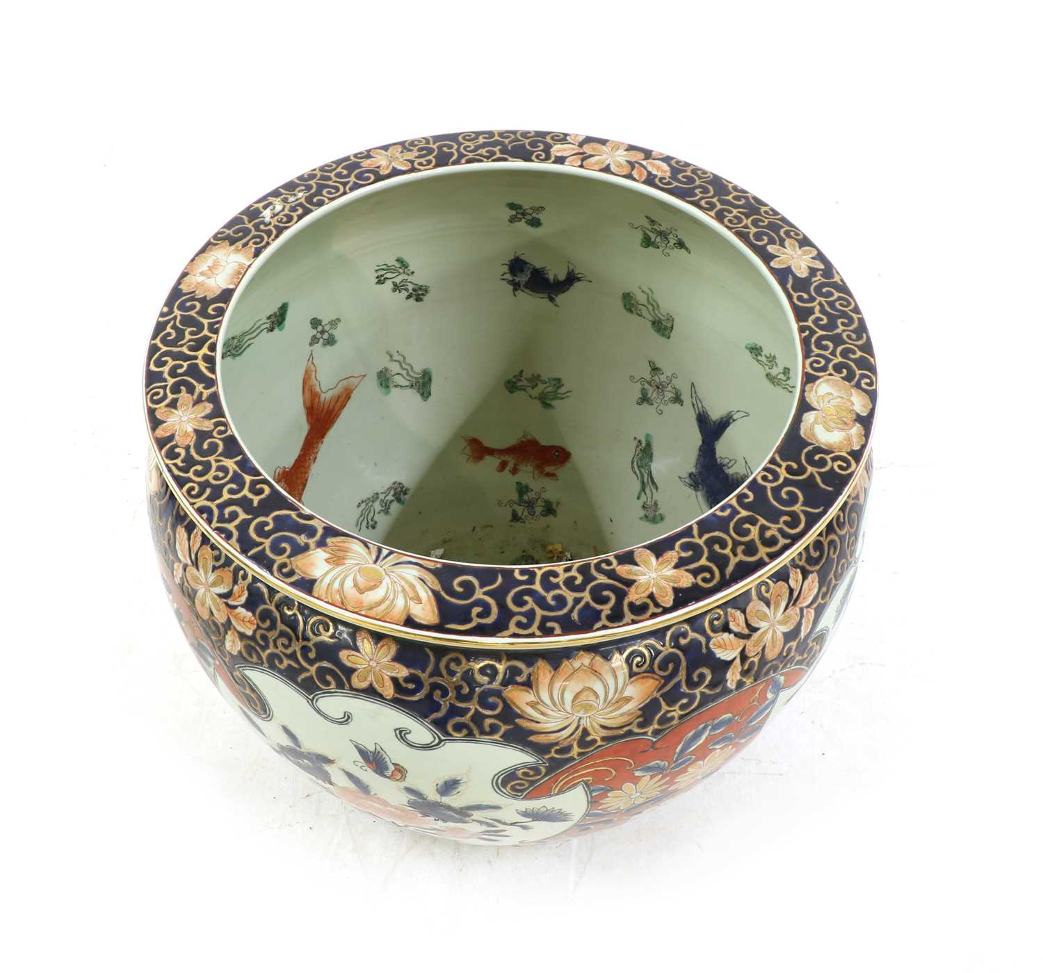 Lot 306 - A mid 20th century Chinese ceramic fish bowl,
