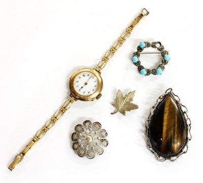Lot 202 - A ladies' 15ct gold mechanical bracelet watch