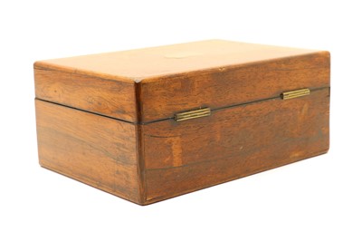 Lot 80 - A 19th century rosewood stationery/vanity travelling box