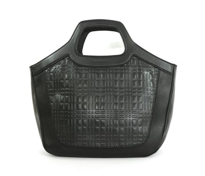 Lot 523 - A Burberry black leather shopper tote