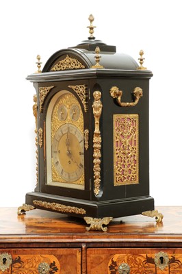 Lot 426 - A George III-style ebonised and gilt-mounted bracket clock