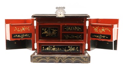 Lot 180 - A Chinese lacquered wood toilet box