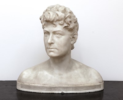 Lot 180 - A carved white marble bust of a woman