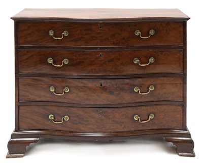 Lot 193 - A George III mahogany serpentine front commode