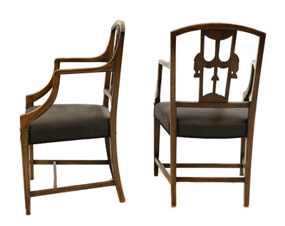 Lot 273 - A pair of Gustavian style mahogany dining armchairs