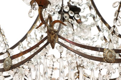 Lot 651 - A Danish Louis XVI-style brass-framed six-light chandelier