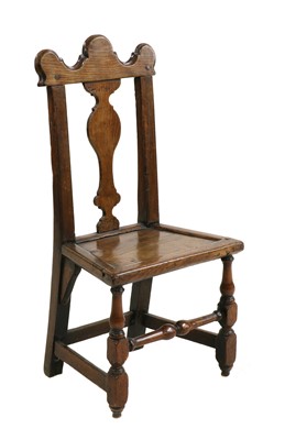 Lot 428 - A George III county oak side chair