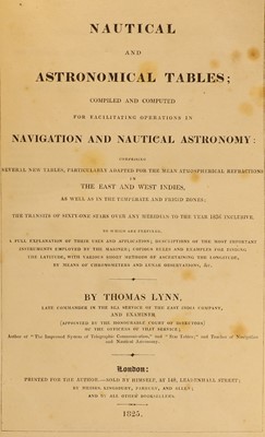 Lot 124 - 'Lynn's Nautical and Astronomical Tables'