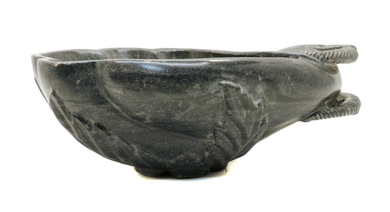 Lot 199 - A carved marble ram's head bowl