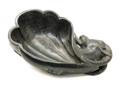Lot 199 - A carved marble ram's head bowl