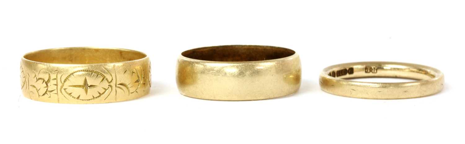 Lot 84 - Three gold wedding rings