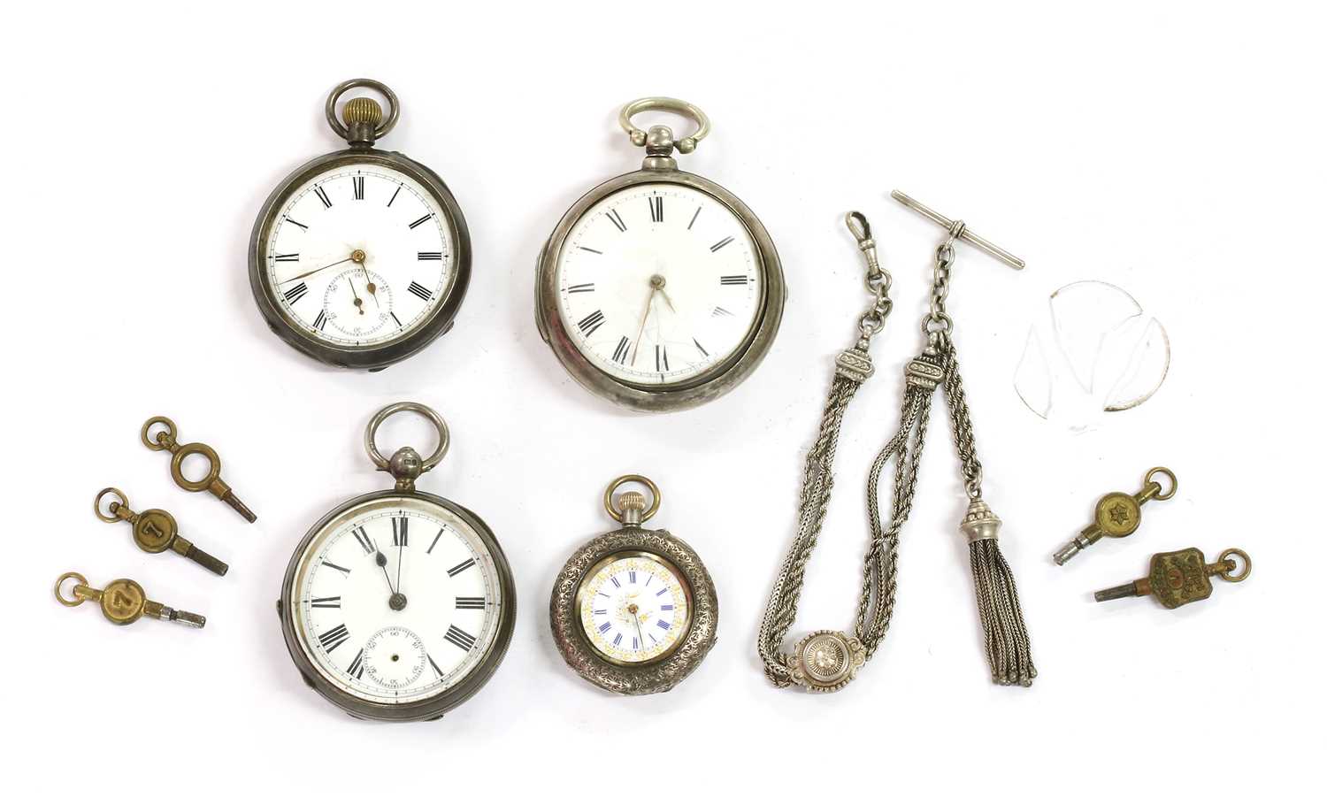 Lot 231 - A sterling silver pair case verge fusee pocket watch