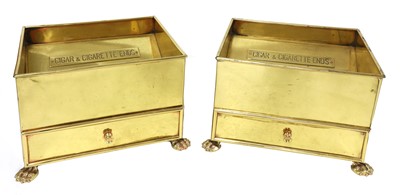Lot 262A - A pair of large brass ashtrays