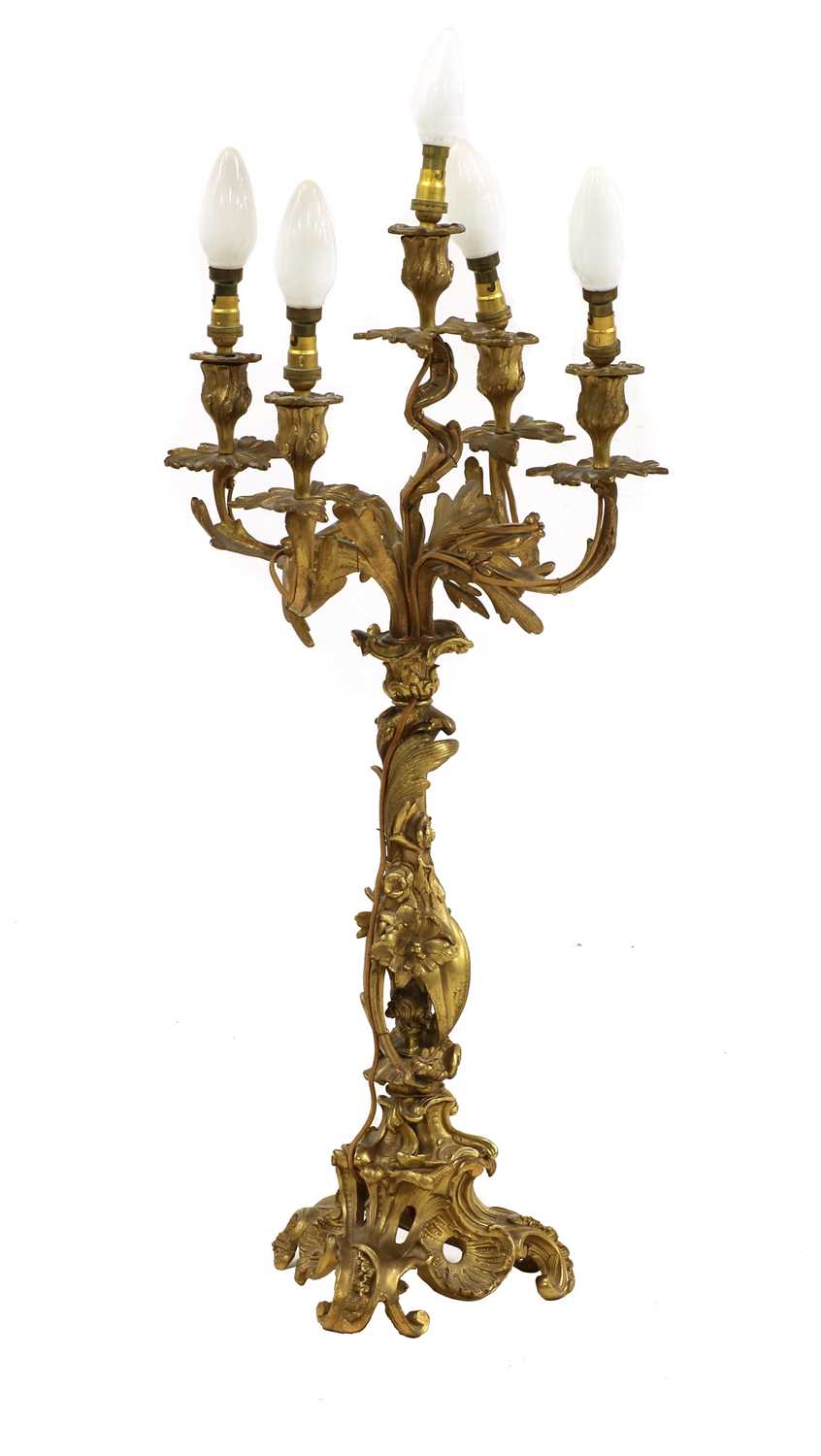 Lot 232 - A French gilt bronze five-light candelabrum