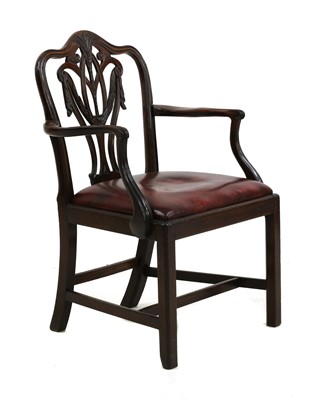 Lot 488 - A George III Hepplewhite Period mahogany open armchair