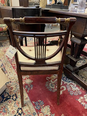 Lot 458 - A Regency simulated rosewood open armchair