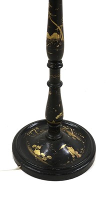 Lot 351 - A lacquered chinoiserie standard lamp
