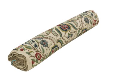 Lot 531 - A length of crewelwork fabric