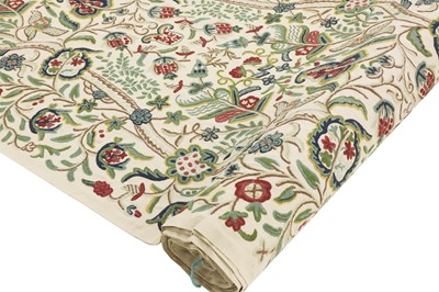 Lot 531 - A length of crewelwork fabric