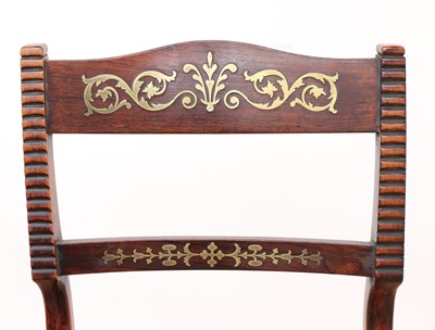 Lot 109 - A set of eight simulated rosewood dining chairs