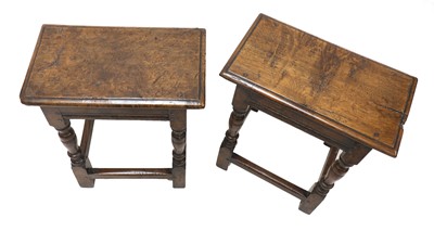 Lot 644 - A pair of oak joint stools