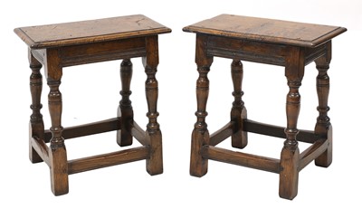 Lot 644 - A pair of oak joint stools
