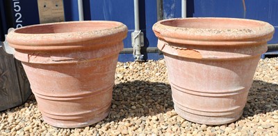 Lot 404 - A pair of terracotta garden planters