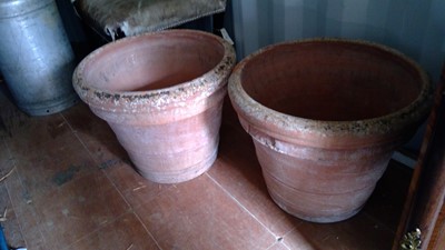 Lot 404 - A pair of terracotta garden planters
