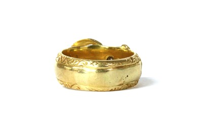 Lot 4 - A late Victorian 18ct gold diamond set buckle ring
