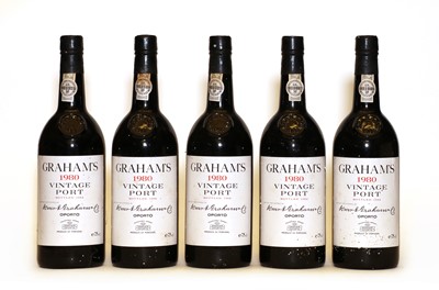 Lot 314 - Grahams, Vintage Port, 1980, five bottles