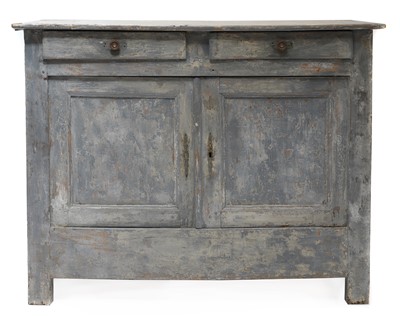 Lot 681 - A French grey-painted cupboard