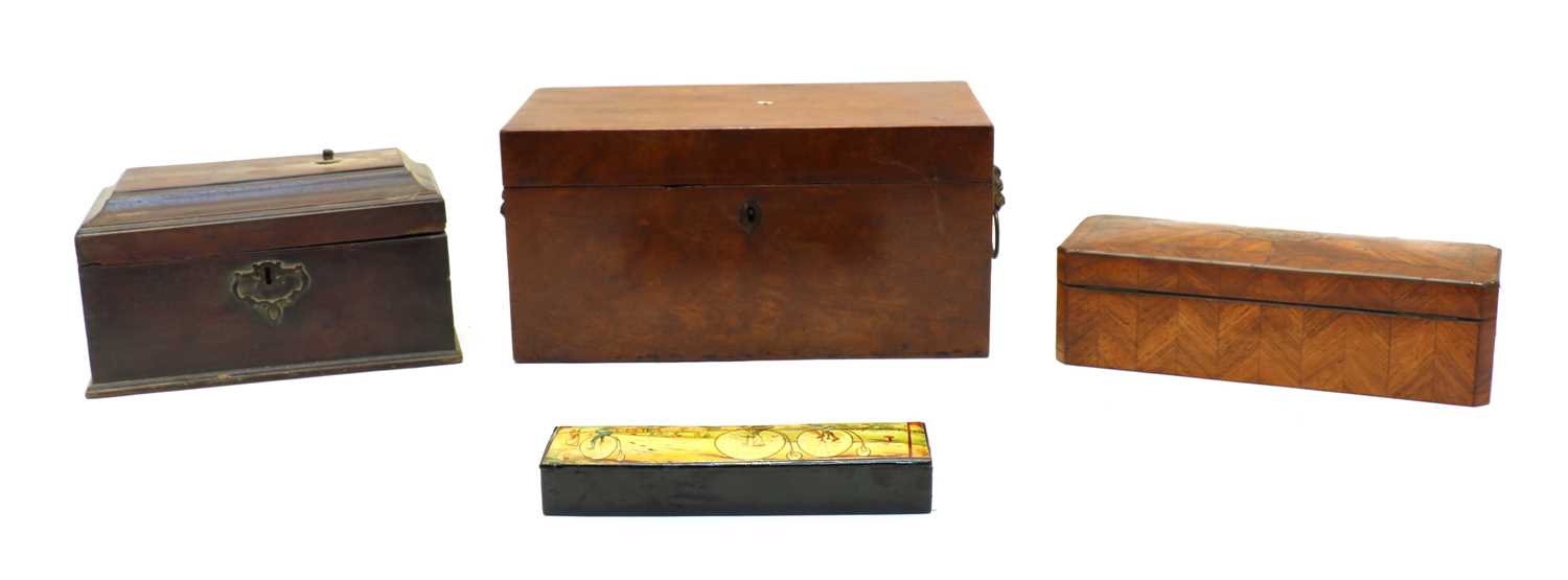 Lot 75 - An early 20th century Kingwood glove box