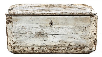 Lot 682 - A rustic white-painted trunk
