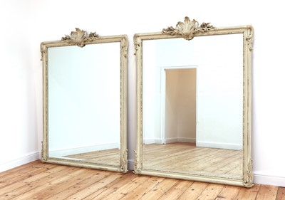 Lot 462 - A pair of white painted mirrors