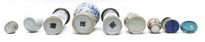 Lot 96 - A Chinese blue and white porcelain garniture