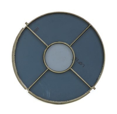 Lot 367 - A cast iron segmented circular mirror