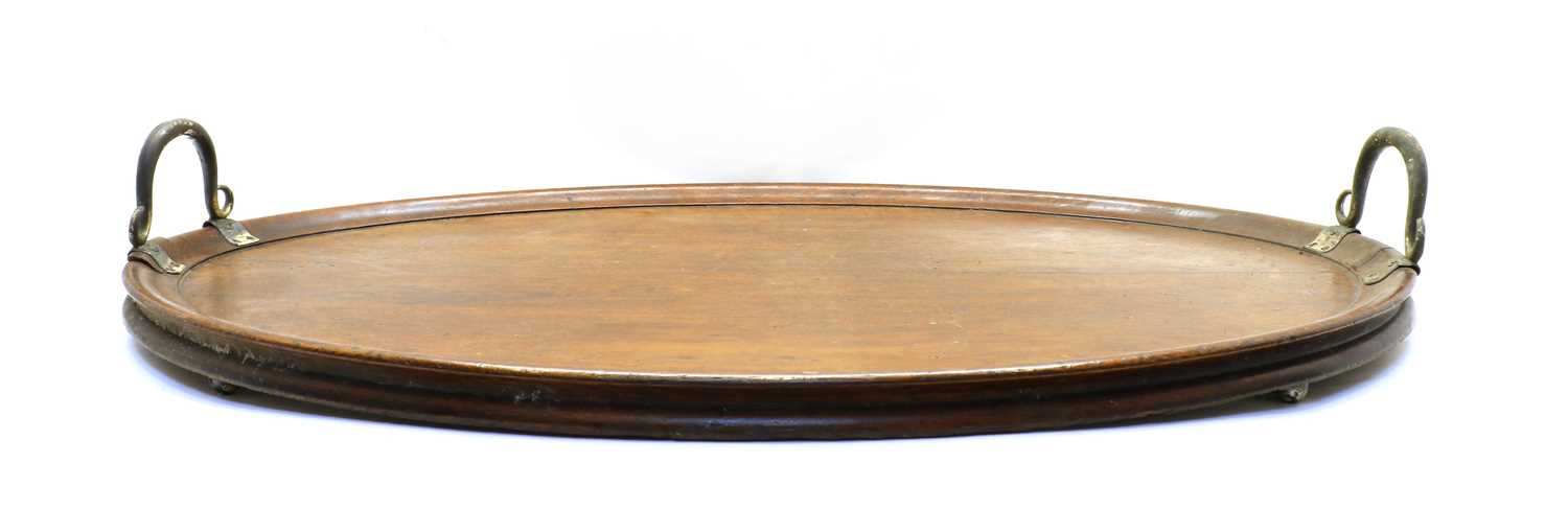 Lot 76 - A large 19th century oak butler's tray